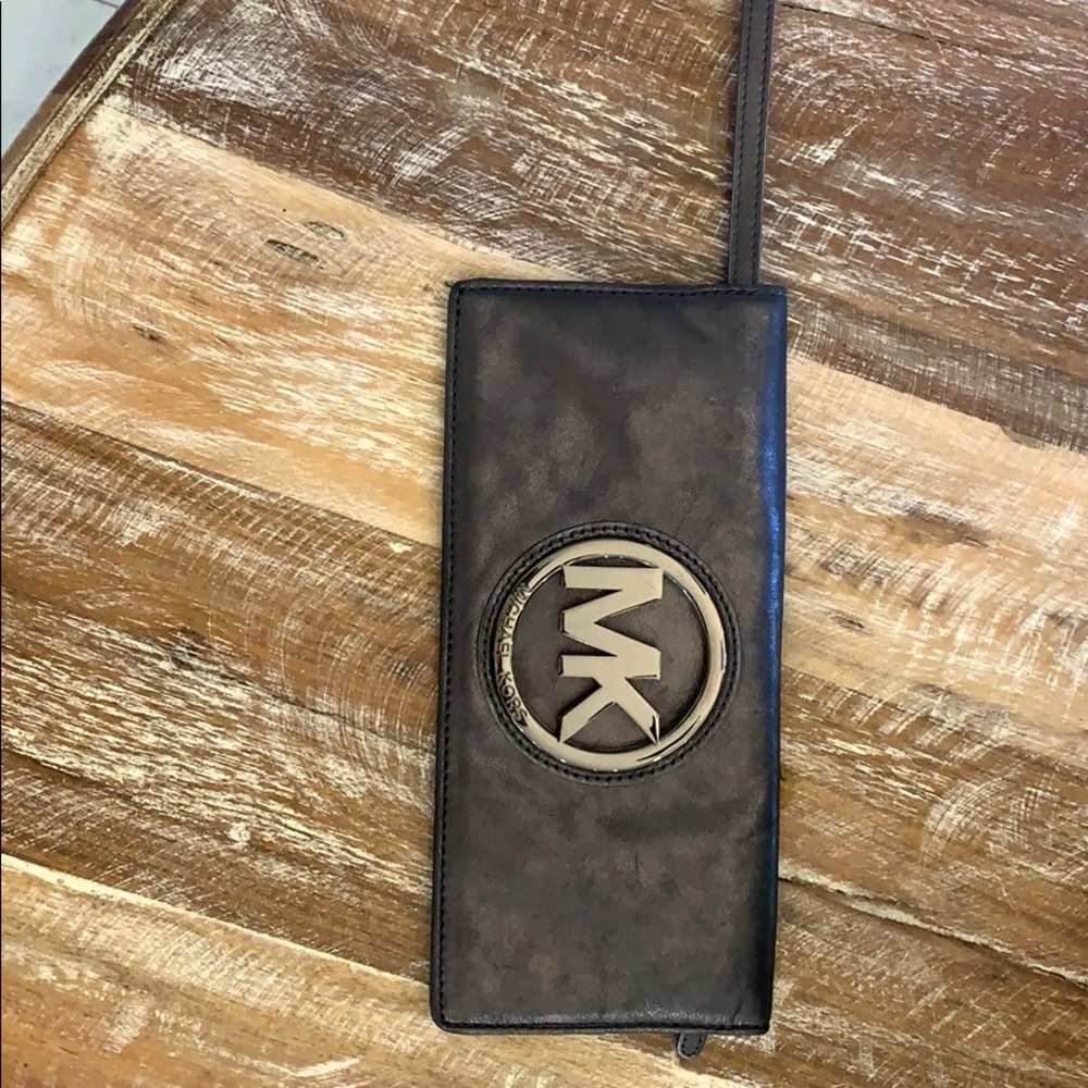 Michael Kors Gunmetal Clutch/wristlet